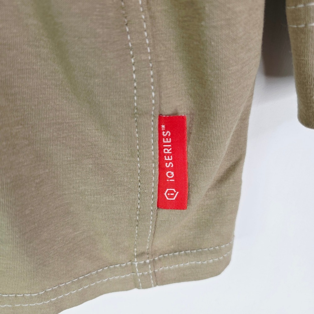 Bulwark FR iQ Series Mens XXL Tall 2XLT Khaki Tan Flame Resistant Henley Shirt - Picture 3 of 16
